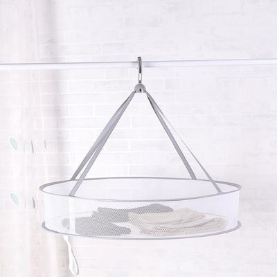 Folding Fine-Mesh Hanging Drying Rack, Single Layer, Wind-Resistant, 2-Pack, Gray, 48 cm