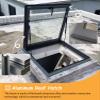 WhamtL Roof Window Emergency Exit Hatch, Lockable Flat Skylight with Aluminum Frame and Reinforced Glass, Rain Shield (80 x 45 cm / 31.5 x 17.7 in) view 4