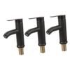 NUOBESTY 3-Piece Black Deck-Mount Sink Faucets, Stainless Steel Bathroom and Kitchen Sink Taps view 1