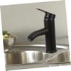NUOBESTY 3-Piece Black Deck-Mount Sink Faucets, Stainless Steel Bathroom and Kitchen Sink Taps view 2