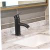 NUOBESTY 3-Piece Black Deck-Mount Sink Faucets, Stainless Steel Bathroom and Kitchen Sink Taps view 3
