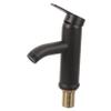 NUOBESTY 3-Piece Black Deck-Mount Sink Faucets, Stainless Steel Bathroom and Kitchen Sink Taps view 4
