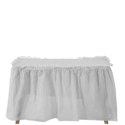 PZOFERLIN Rectangular Table Skirt, Disposable Water- and Grease-Resistant BPA-Free Plastic, Reusable, Gray