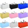PZOFERLIN Rectangular Table Skirt, Disposable Water- and Grease-Resistant BPA-Free Plastic, Reusable, Gray view 2