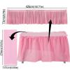 PZOFERLIN Rectangular Table Skirt, Disposable Water- and Grease-Resistant BPA-Free Plastic, Reusable, Gray view 4