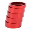 Alomejor 28.6 mm Aluminum Alloy Fork Spacers for Front Bicycle Light, 5 pcs, Red view 1