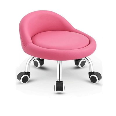 OZLMBERN Mobile Round Low Stool with Universal Wheels