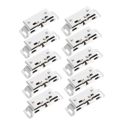 HOMOCONO 10 Pairs Stainless Steel Door Latches, Adjustable Ball Catches, Cabinet Door Closures and Sliding Door Rollers