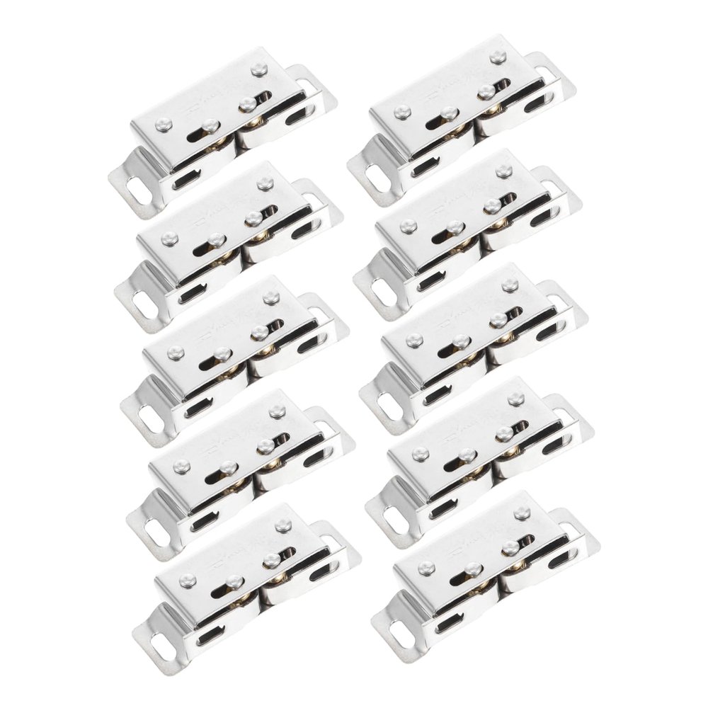 HOMOCONO 10 Pairs Stainless Steel Door Latches, Adjustable Ball Catches, Cabinet Door Closures and Sliding Door Rollers