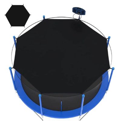 BLGVGKLPNT Trampoline Sun Shade Cover, 14 ft/4.28 m, 6 Poles