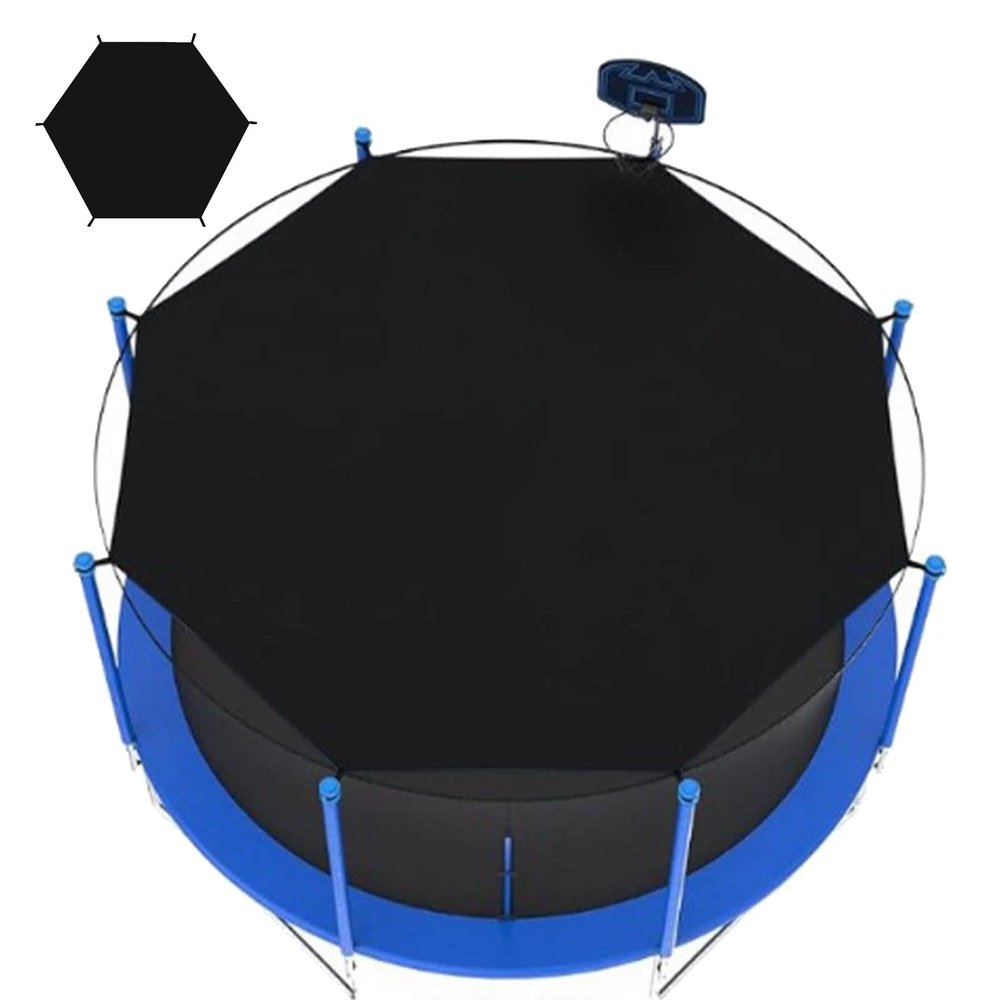 BLGVGKLPNT Trampoline Sun Shade Cover, 14 ft/4.28 m, 6 Poles
