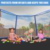 BLGVGKLPNT Trampoline Sun Shade Cover, 14 ft/4.28 m, 6 Poles view 4
