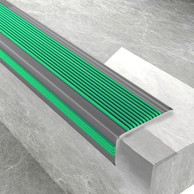 Self-Adhesive Non-Slip L-Shaped Stair Edge Profile, Green, 5 x 2.5 x 100 cm
