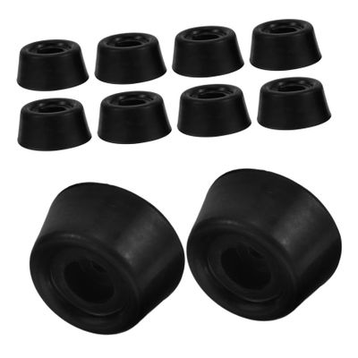 10-Piece Universal Black Rubber Protective Caps for Pool Cues