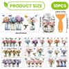 arricraft 10-Piece PVC Transfer Sticker Set with Colorful Flower Vase Designs, UV-Waterproof view 2