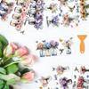 arricraft 10-Piece PVC Transfer Sticker Set with Colorful Flower Vase Designs, UV-Waterproof view 3