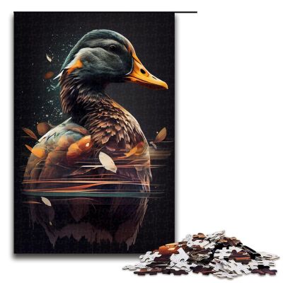 1,000-Piece Duck Exposure Art Puzzle for Adults, Wooden Puzzle, 75 x 50 cm