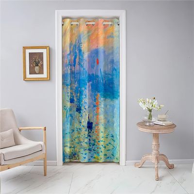 Surwin Opaque Eyelet Door Curtain, Landscape, 130 x 180 cm