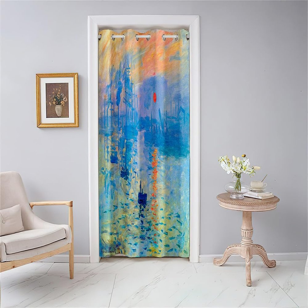 Surwin Opaque Eyelet Door Curtain, Landscape, 130 x 180 cm