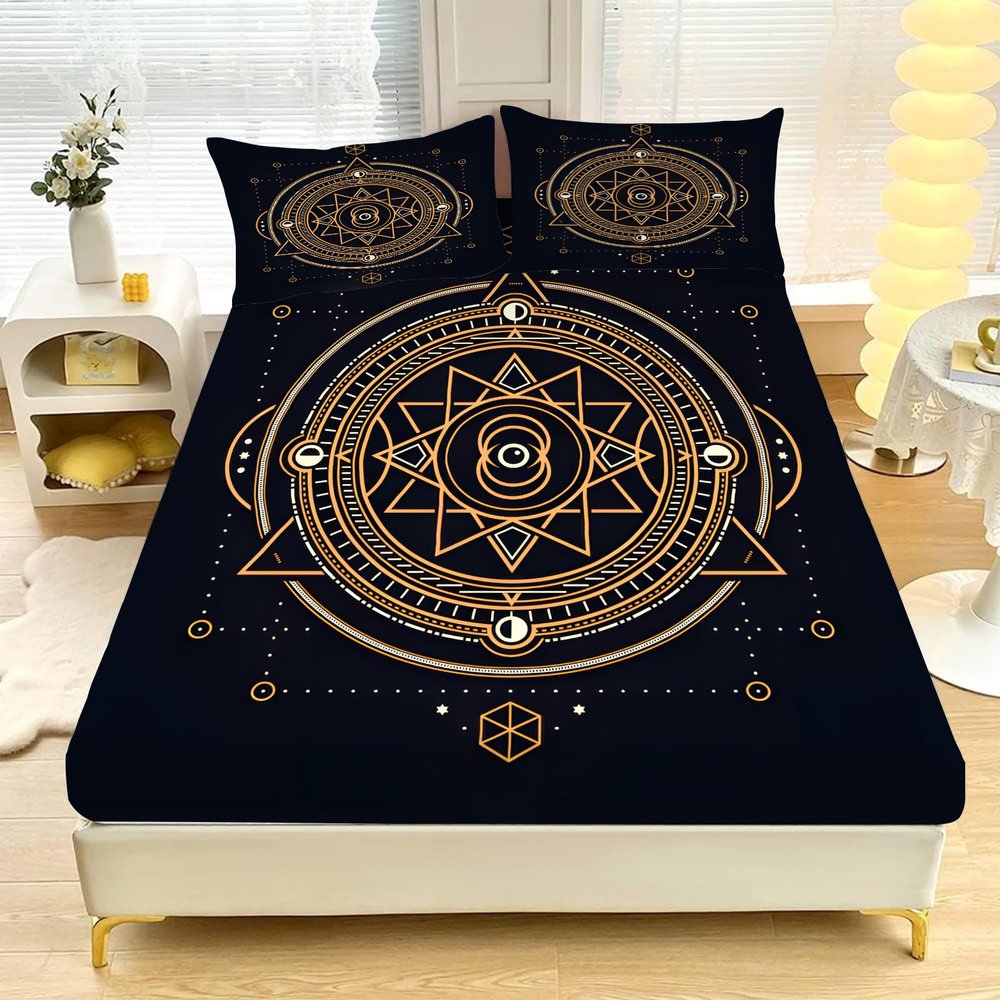 Luxury Black and Gold Retro King-Size Bedding Set, 150 x 200 cm