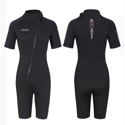 3 mm Neoprene Shorty Wetsuit for Women and Men, Front-Zip, Short-Sleeve and Short-Leg