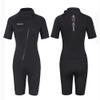 3 mm Neoprene Shorty Wetsuit for Women and Men, Front-Zip, Short-Sleeve and Short-Leg view 1