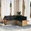 Verderoom 5-Piece Gray PE Rattan Garden Lounge Set with Cushions view 1