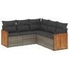 Verderoom 5-Piece Gray PE Rattan Garden Lounge Set with Cushions view 2