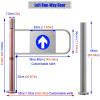 Self-Closing One-Way Swing Gate with Post Mount, Silver, 100 x 100 cm view 3