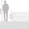 vidaXL Euro Fence with Concrete Base 10 x 0.8 m Galvanized Steel Silver view 4