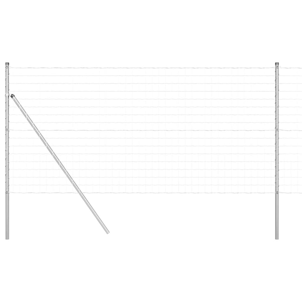 vidaXL Ground-Mounted Euro Fence 10 x 1.2 m Galvanized Steel Silver