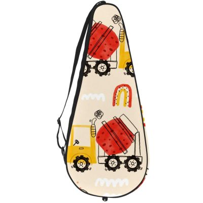 VAPOKF Cartoon Building Cement Truck Tennis Racket Bag, Holds Up to 2 Racquets