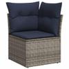 vidaXL 13-Piece Garden Sofa Set with Cushions Gray Poly Rattan view 4