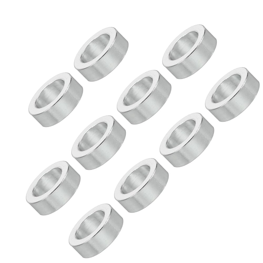 Unifizz M5 Aluminum Spacers, 5.2 mm ID x 8 mm OD x 3 mm L, Unthreaded, 10-Pack