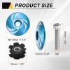 Sourcing Map 3.8 cm (1 1/4 in) OD Bicycle Headset Stem Cap, Aluminum Alloy, Star Nut, M6 Bolt, Blue view 2