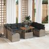 vidaXL 10-Piece Garden Sofa Set Gray Poly Rattan view 2
