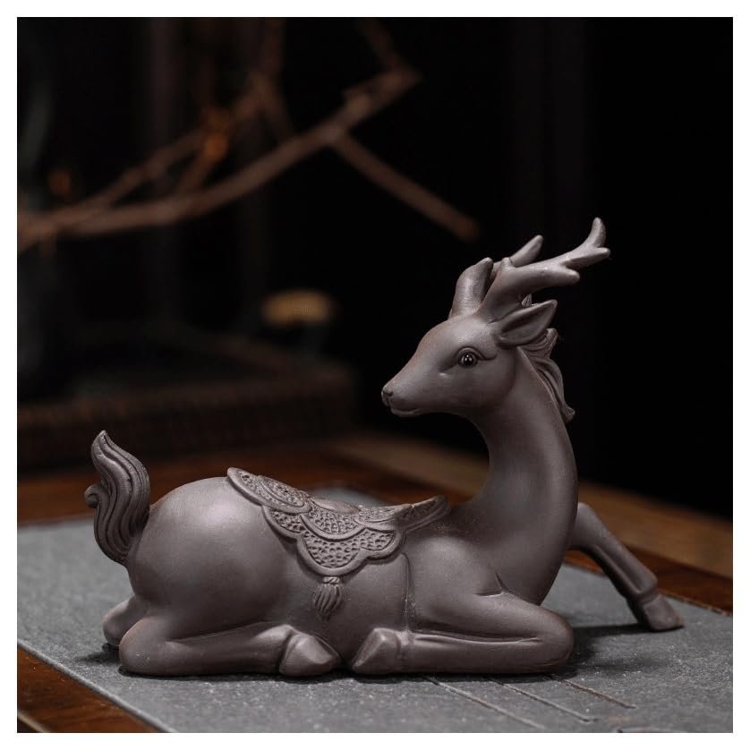 Purple Sand Deer Tea Pet Ornament