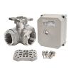 DN25 SS304 3-Way T-Port/L-Port Motorized Ball Valve, BSP/NPT, IP67, for Drinking Water, DC12V (CR703) view 3