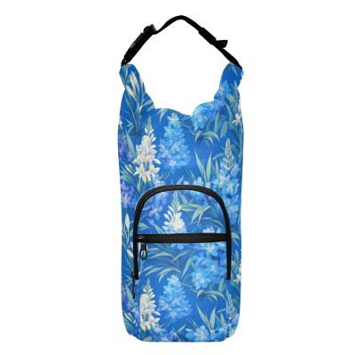 linqin Chic Hyacinth Blue Flowerspristine Hypericum Lavender Insulated Water Bottle Holder