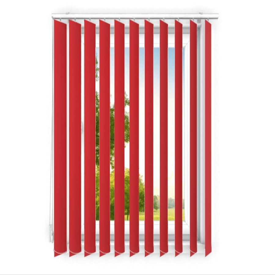 time4blinds Vertical Blackout Blind Complete Set, 150 x 260 cm, Red