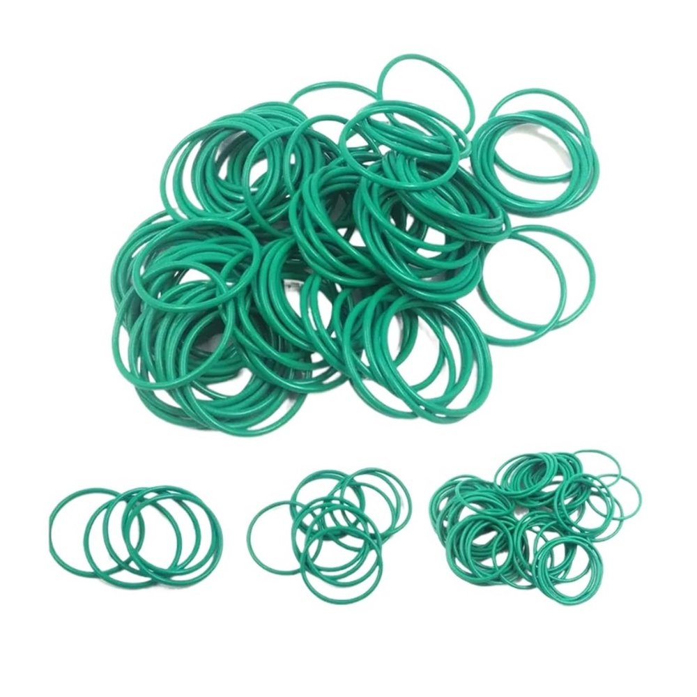 Sealing Washer, Green FKM Fluoroelastomer O-Ring, Round, Oil- and Corrosion-Resistant, 2.65 mm Thick, 63.60 mm ID