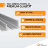 Aluminum Angle Profile, L-Profile, 2 mm Thick, 60 x 20 mm Legs, Custom Length view 3