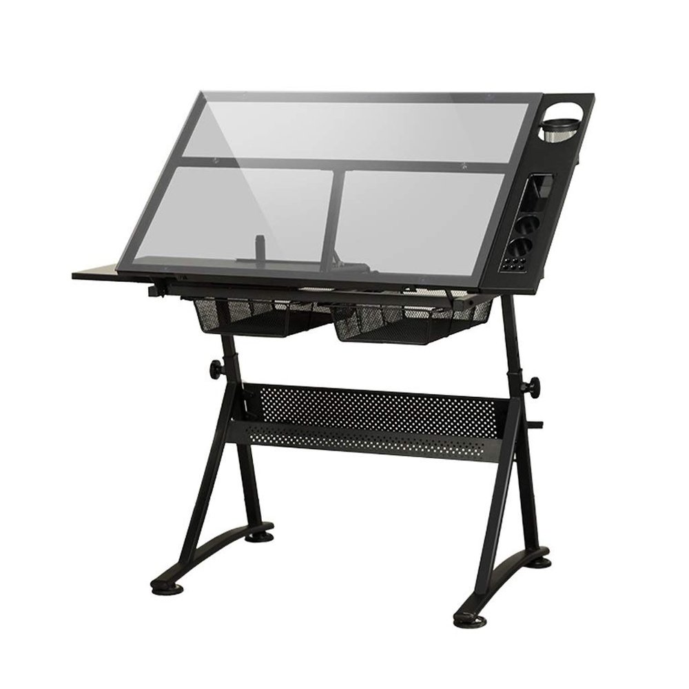 ABNNHK Height-Adjustable Drafting Table with Storage