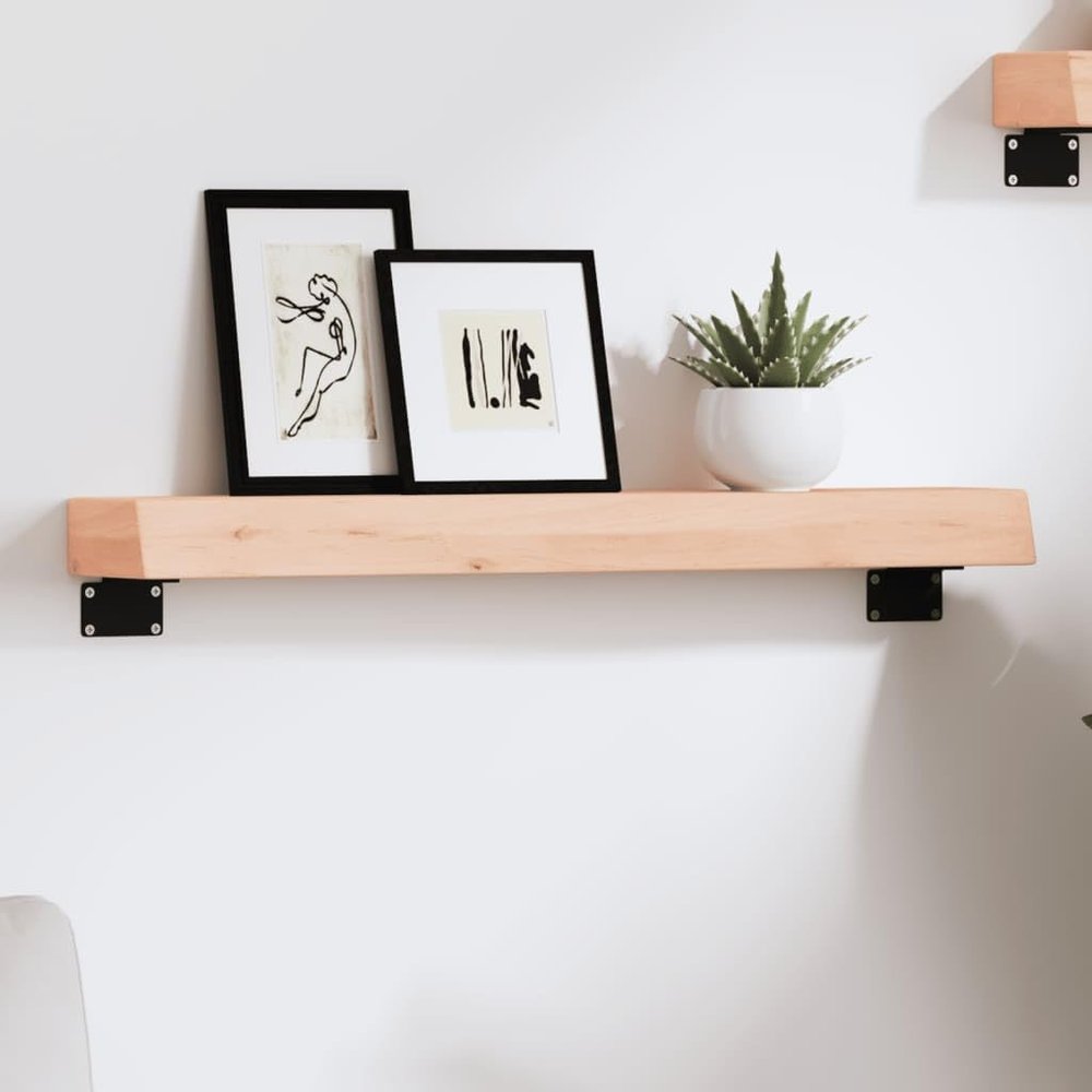 LLEZKBR Wall Shelf & Ledge 60 x 10 x 6 cm Unfinished Solid Oak
