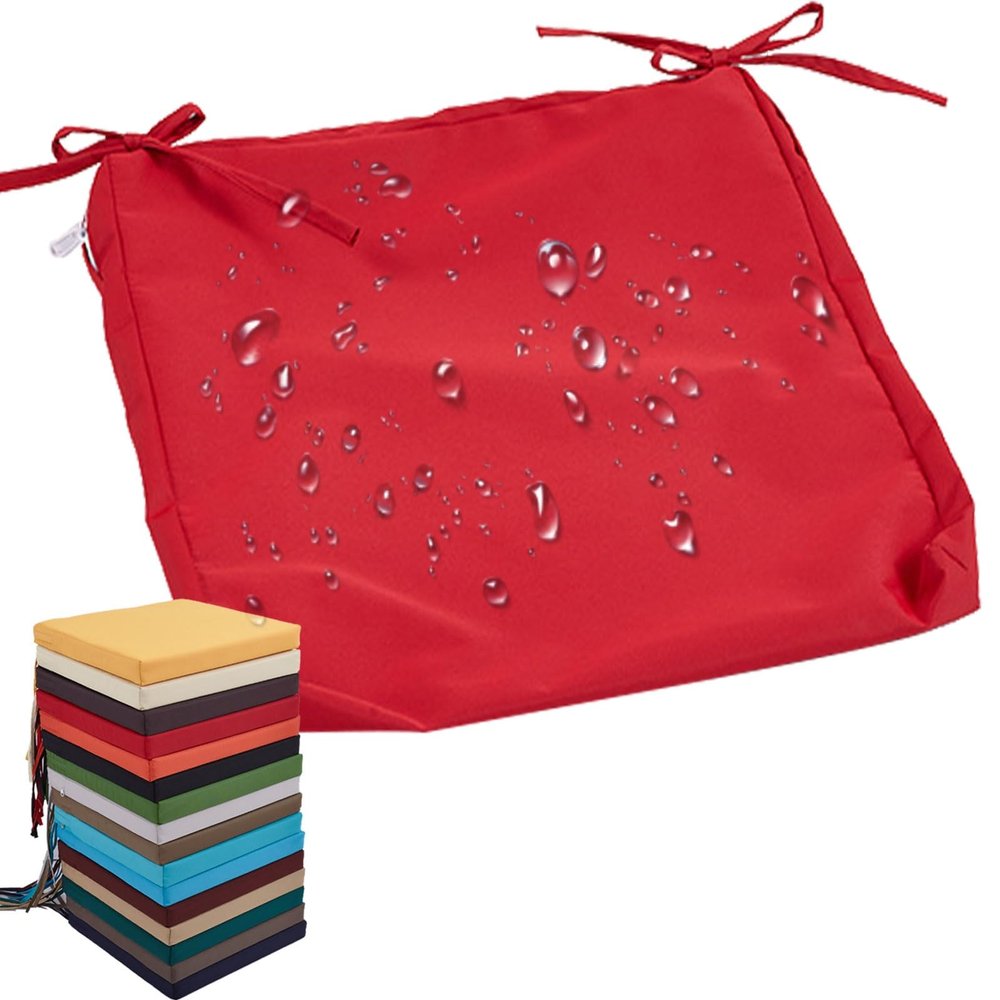 uyeoco Outdoor Seat Cushion Covers, Waterproof, Zippered, 60 x 60 cm & 50 x 50 cm
