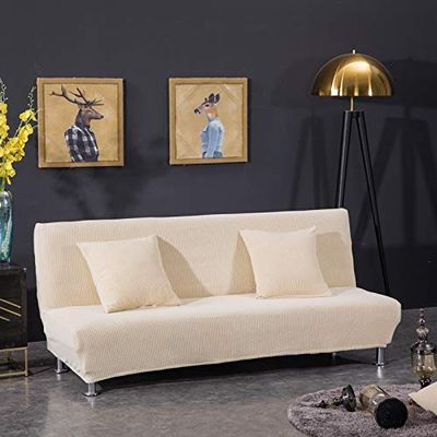 Armless Sofa Cover, Stretch Futon Protector, AB05 M, 155–185 cm