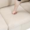 Soweiz Multifunctional U-Shaped 3-Seater Corner Sofa with Storage, Beige Corduroy, 188 x 82 x 86 cm view 3
