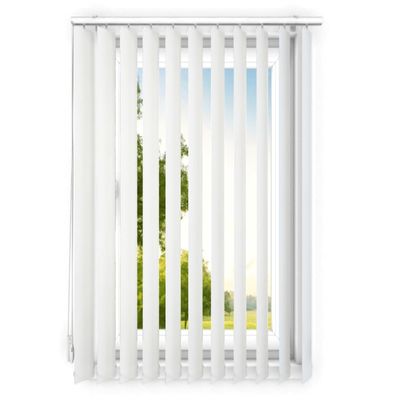time4blinds Blackout Vertical Blinds Complete Set, 150 x 175 cm, Gray-White