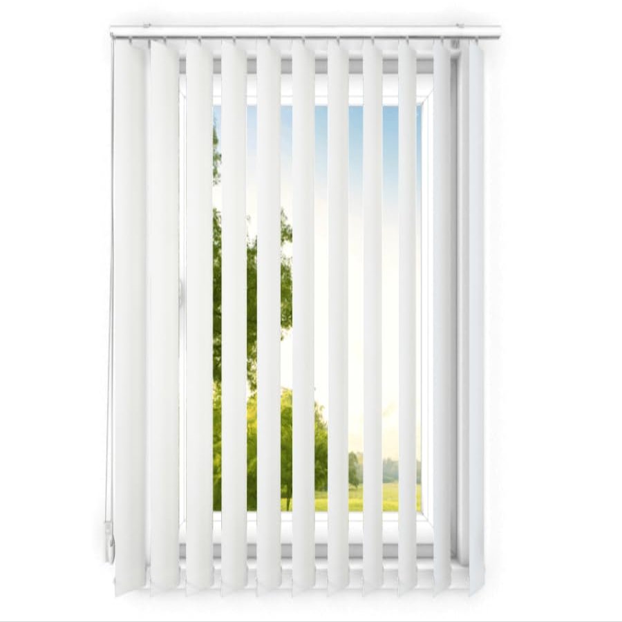 time4blinds Blackout Vertical Blinds Complete Set, 150 x 175 cm, Gray-White