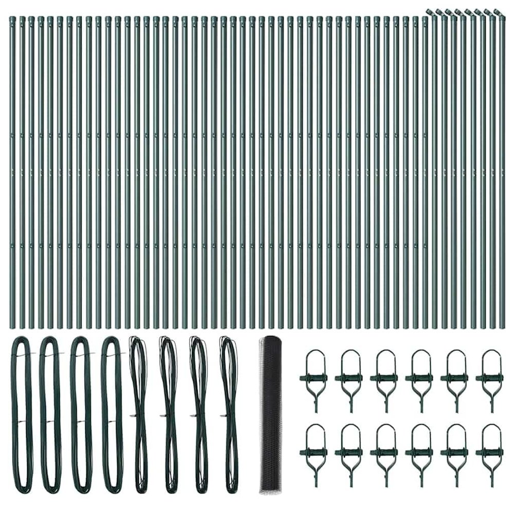 vidaXL Ground-Mounted Hexagonal Fence 100 x 1.4 m Gray Mesh